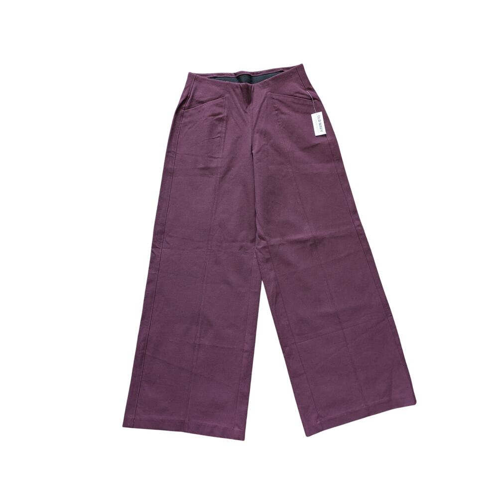 NWT Old Navy High-Rise Pull On Pixie Wide Leg Pants XS Raisin Comfort Waistband
